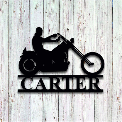 Custom Metal Motorcycle Sign, Personalized Motorcycle Name Metal Sign, Metal Wall Decor, Personalized Name Sign, Metal Name Sign, Bike Sign Laser Cut Metal Signs Custom Gift Ideas