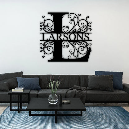 Last Name Metal Sign, Family Name Sign, Personalized Metal Wall Decor, Housewarming Gift, Welcome Sign For Front Porch, Metal Monogram Sign, Laser Cut Metal Signs Custom Gift Ideas