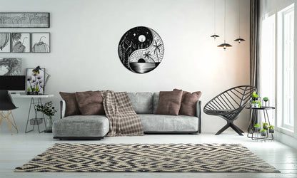Yin Yang, Sun & Moon Metal Wall Decor, Metal Wall Art, Housewarming Gift, Home Decor, Office Decor, Interior Design, Metal Laser Cut Metal Signs Custom Gift Ideas