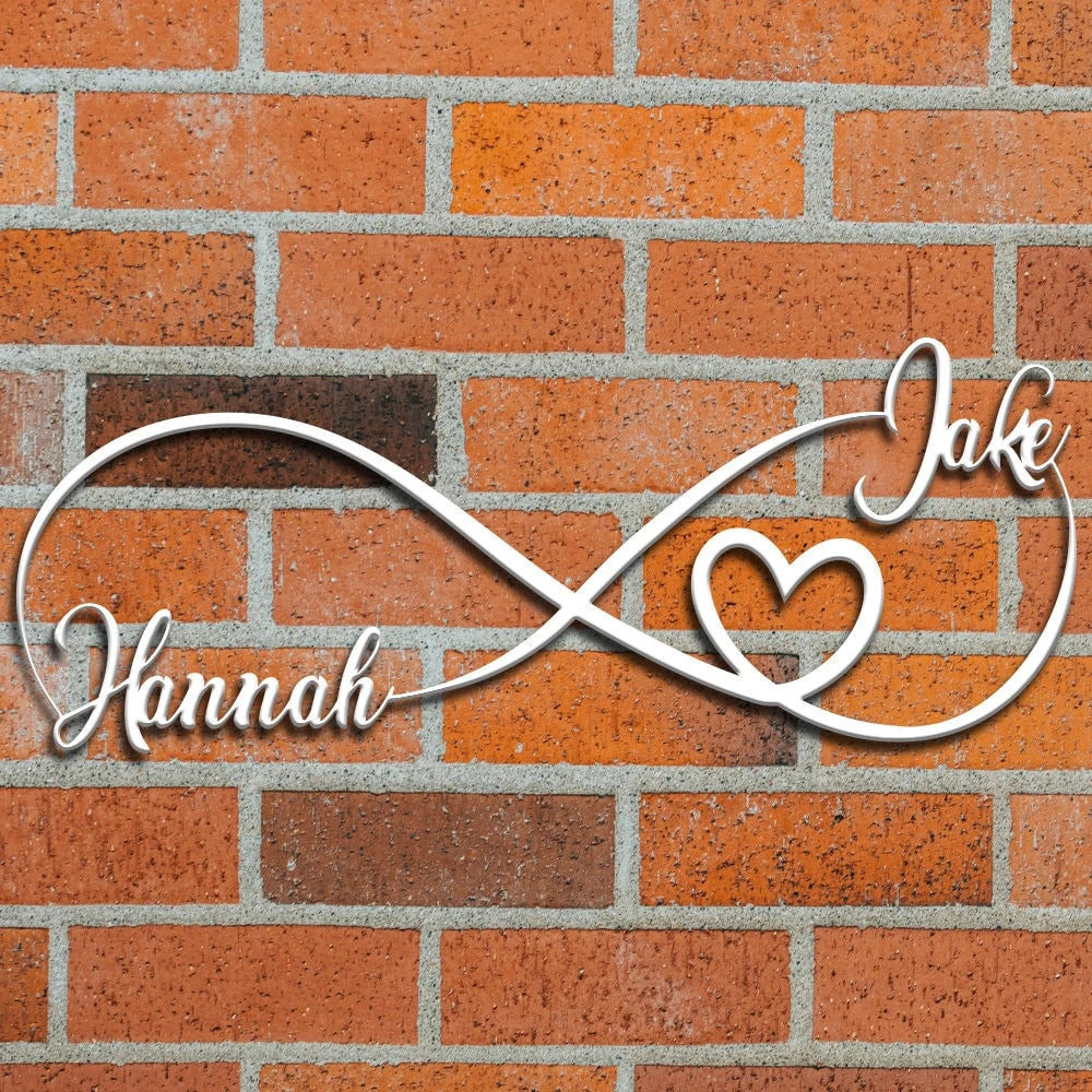 Personalized Metal Infinity Sign, Infinity Name Sign , Custom Metal Sign, Metal Art, Anniversary Gift, Newly Engaged Gift, Housewarming Gift Laser Cut Metal Signs Custom Gift Ideas
