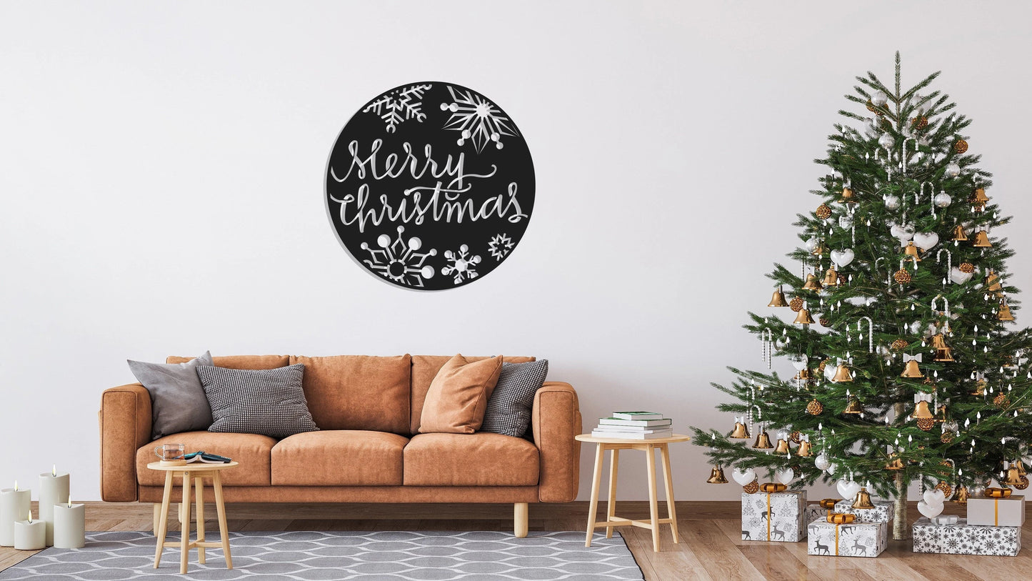 Merry Christmas Metal Wall Decor, Metal Wall Decor, Christmas Tree Decor, Living Room Decor, Housewarming Gift, Christmas Gift, Metal Laser Cut Metal Signs Custom Gift Ideas