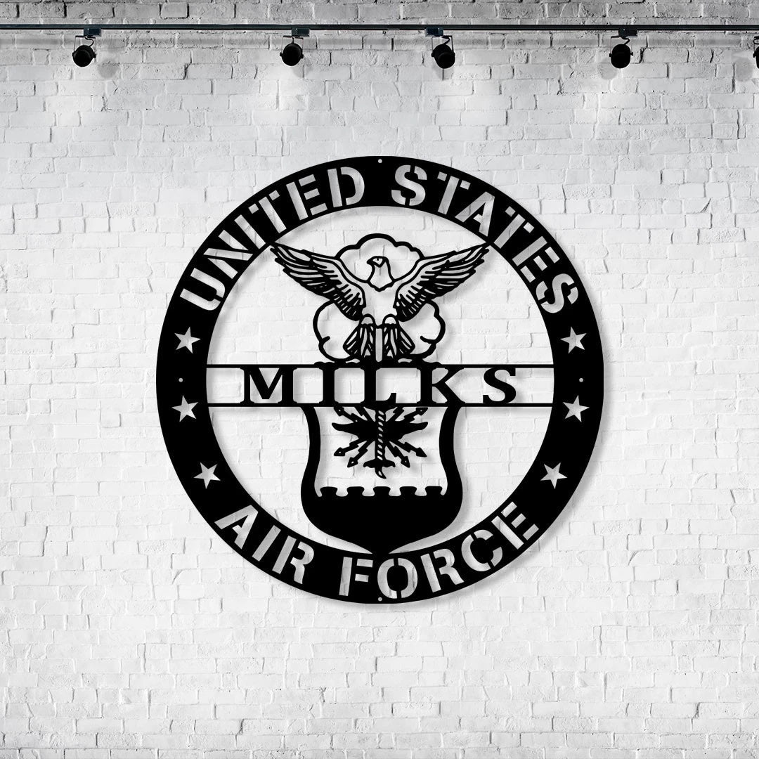 Personalized Name Us Air Force Veteran Metal Sign, Custom Military Metal Art, Metal Laser Cut Metal Signs Custom Gift Ideas