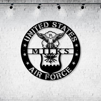 Personalized Name Us Air Force Veteran Metal Sign, Custom Military Metal Art, Metal Laser Cut Metal Signs Custom Gift Ideas