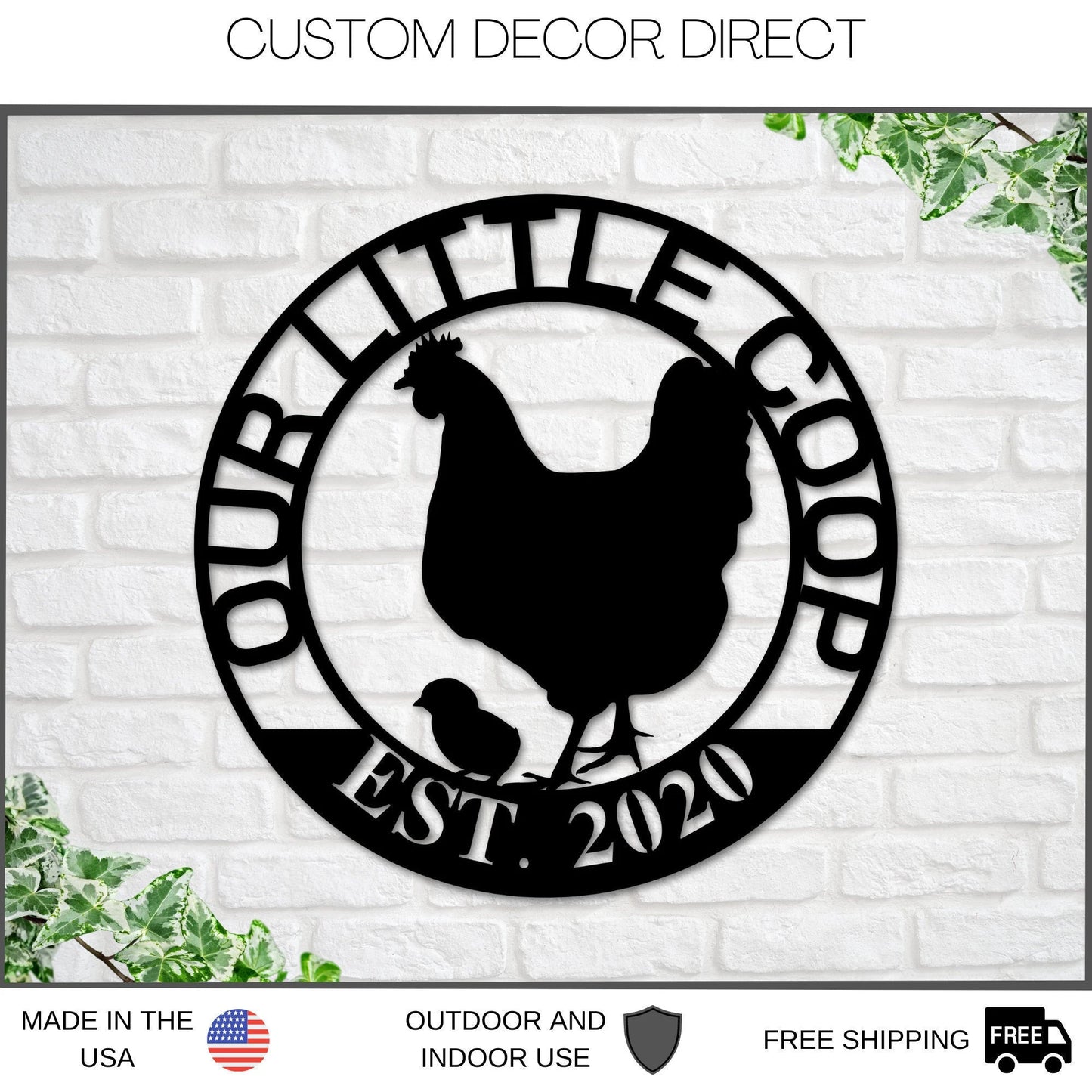 Custom Hen House Sign, Hen House Coop Sign, Our Little Coop Sign Metal Sign, Metal Chicken Coop Sign, Personalized Chicken Coop Sign, Chicks Laser Cut Metal Signs Custom Gift Ideas