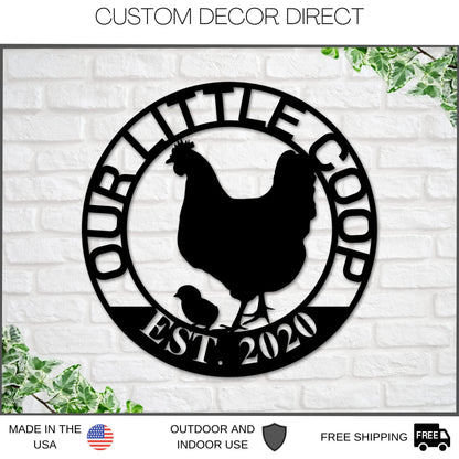 Custom Hen House Sign, Hen House Coop Sign, Our Little Coop Sign Metal Sign, Metal Chicken Coop Sign, Personalized Chicken Coop Sign, Chicks Laser Cut Metal Signs Custom Gift Ideas