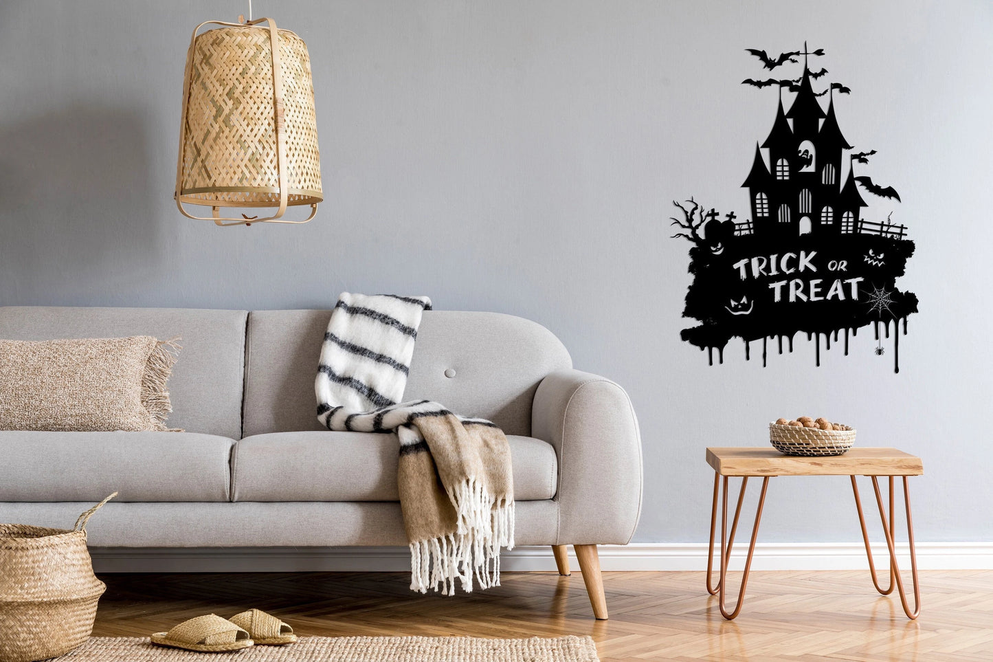 Trick Or Treat Halloween Metal Wall Decor, Metal Wall Art, Large Metal Wall Decor, Wall Hangings, Metal Wall Signs, Housewarming Gift, Metal Laser Cut Metal Signs Custom Gift Ideas