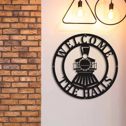 Personalized Train Sign Cut Metal Sign Metal House Sign