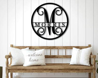 Personalized Family Name Metal Sign, Metal Monogram Sign, Last Name Sign, Housewarming Gift, Custom Metal Name Sign, Wedding Gift, Metal Laser Cut Metal Signs Custom Gift Ideas