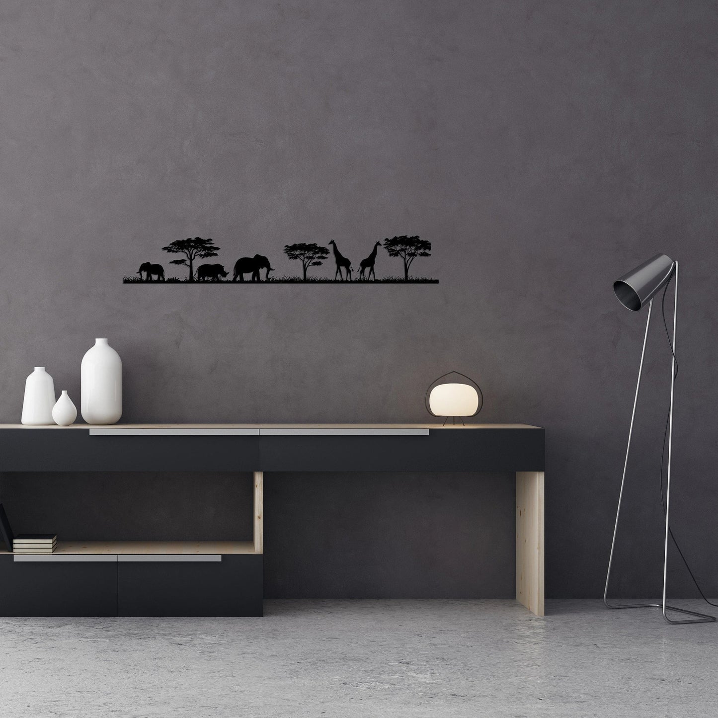 Safari Animals Metal Wall Decor, Elephant Giraffe Metal Wall Art, Africa Animals Wall Decor, Office Living Room Bedroom Patio Wall Decor, Metal Laser Cut Metal Signs Custom Gift Ideas