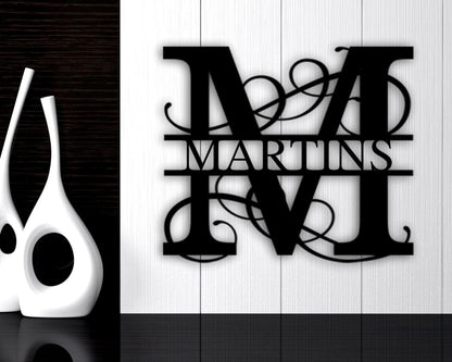 Last Name Metal Sign, Family Name Sign, Personalized Metal Wall Decor, Housewarming Gift, Welcome Sign For Front Porch, Metal Monogram Sign, Laser Cut Metal Signs Custom Gift Ideas
