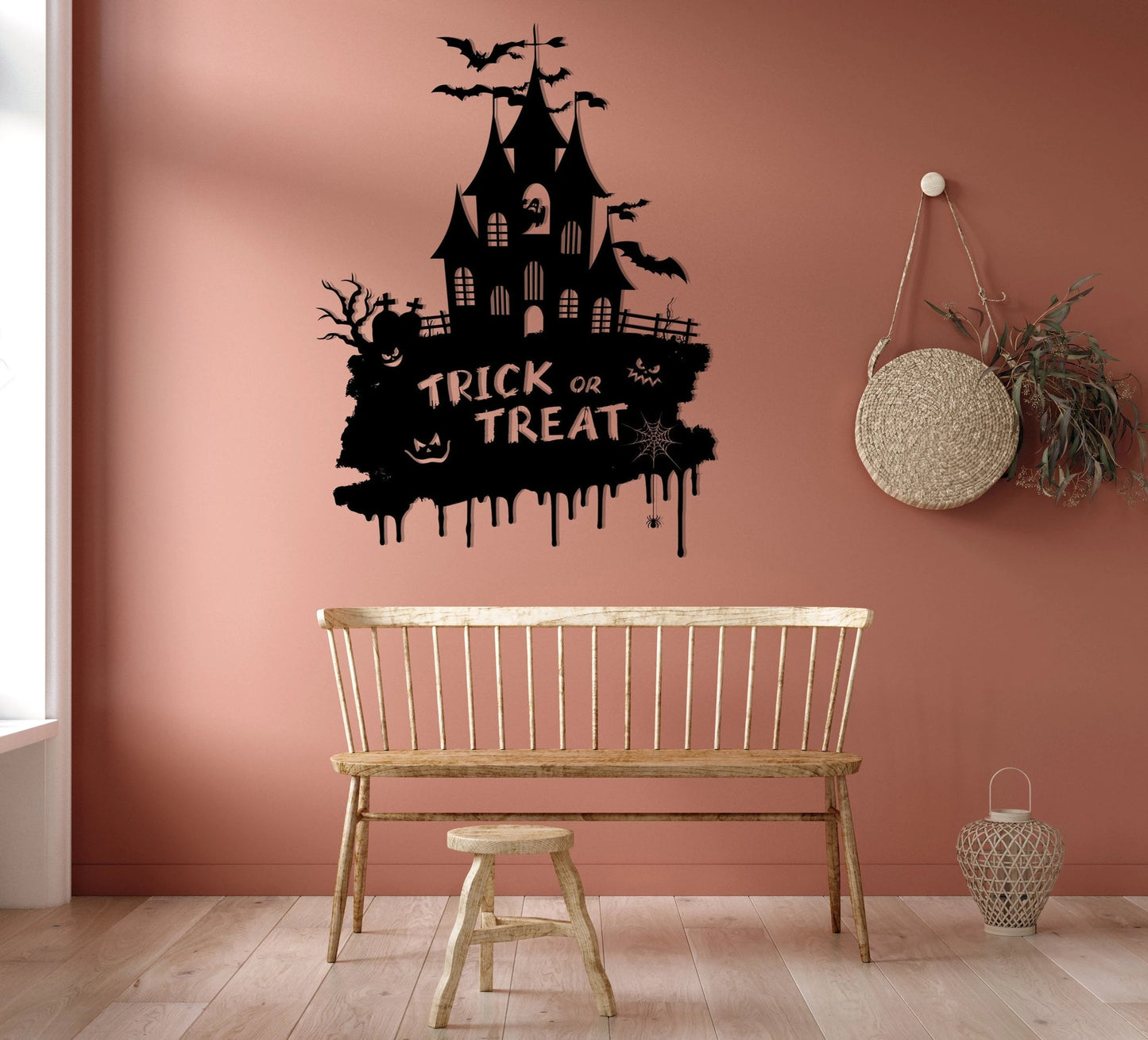 Trick Or Treat Halloween Metal Wall Decor, Metal Wall Art, Large Metal Wall Decor, Wall Hangings, Metal Wall Signs, Housewarming Gift, Metal Laser Cut Metal Signs Custom Gift Ideas