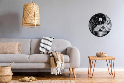 Yin Yang, Sun & Moon Metal Wall Decor, Metal Wall Art, Housewarming Gift, Home Decor, Office Decor, Interior Design, Metal Laser Cut Metal Signs Custom Gift Ideas
