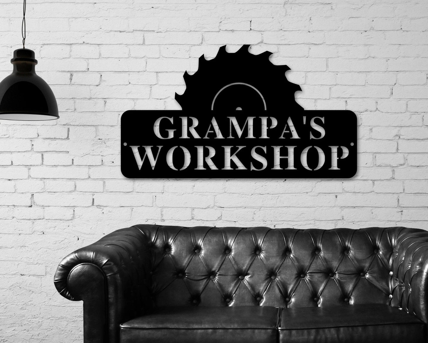 Grandpa's Workshop Sign, Crescent Wrench & Hammer Art, Gift For Grandpa, Woodworker Sign, Custom Workshop Sign, Grandpa Gift, Workshop Sign Laser Cut Metal Signs Custom Gift Ideas-2