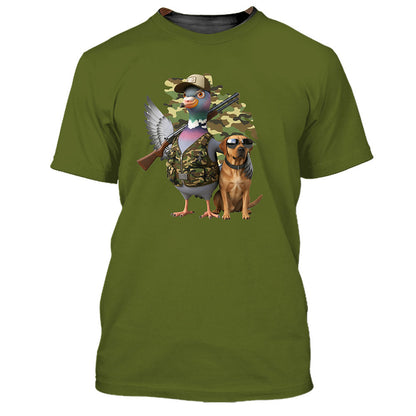 Funny Dove Hunter With Labrador All Over Print Shirt