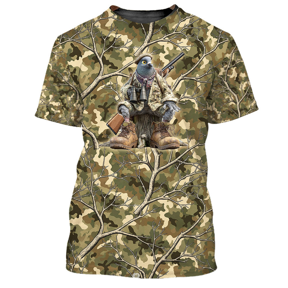 Funny Dove Hunting Camouflage All Over Print Shirt