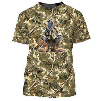 Funny Dove Hunting Camouflage All Over Print Shirt