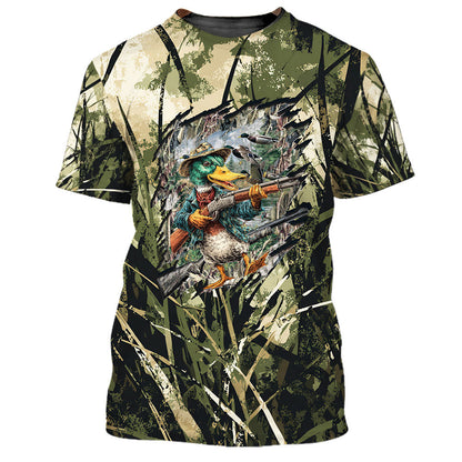 America Mallard Duck Hunting Camo All Over Print Shirt