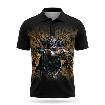 Duck Hunting Setter Dog Polo Men Shirt
