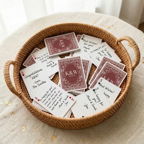 Custom Playing Cards Deck Personalized Wedding Guest Book Alternative - Unique Wedding Playing Cards
