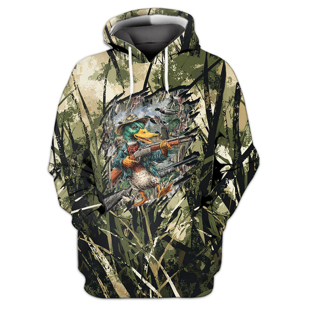 America Mallard Duck Hunting Camo All Over Print Shirt