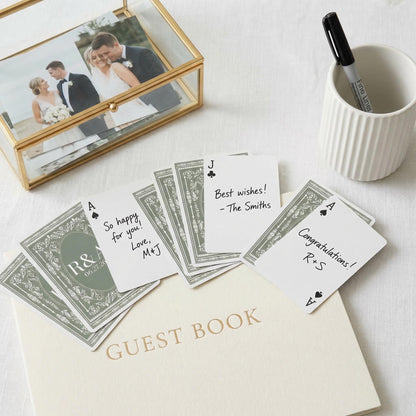 Custom Playing Cards Deck Personalized Wedding Guest Book Alternative - Unique Wedding Playing Cards