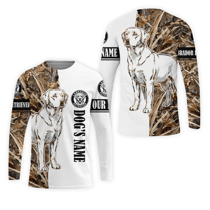 Custom Labrador Retriever Dog Camo Dry Grass All Over Print Shirt