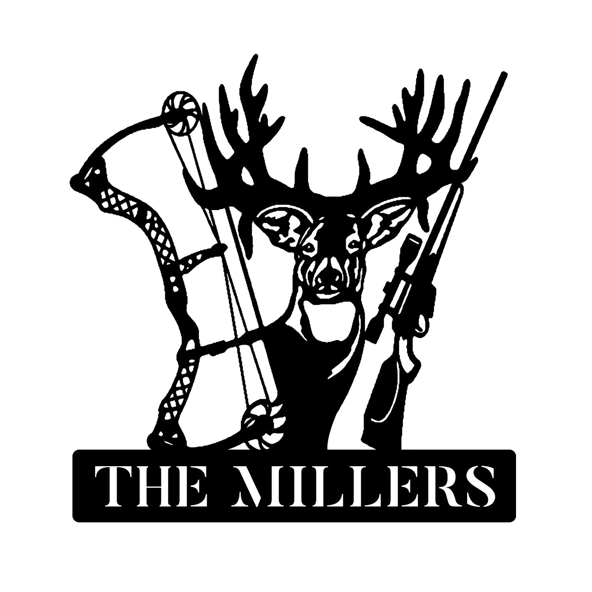Personalized Family Name Deer Hunting Hunter Metal Sign Monogram, Metal Laser Cut Metal Signs Custom Gift Ideas