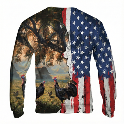 Realistic Patriotic Turkey  Peaceful All Over Print Shirt
