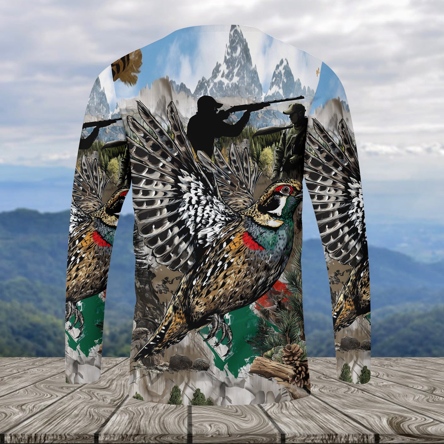 Quail And Hunter In The Wild All Over Print
