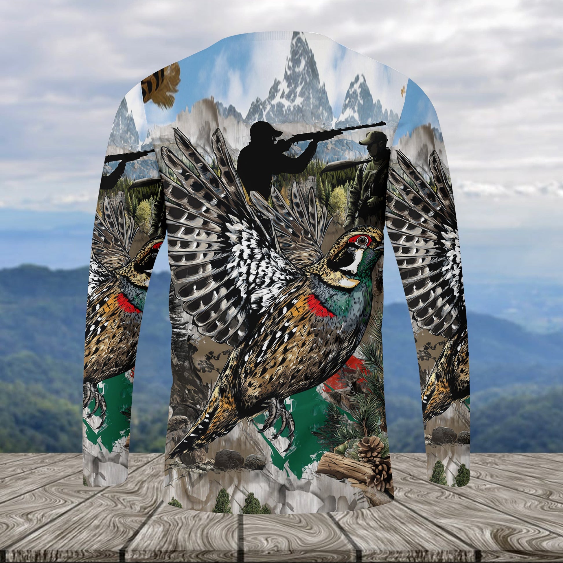Quail And Hunter In The Wild All Over Print