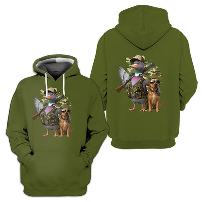 Funny Dove Hunter With Labrador All Over Print Shirt
