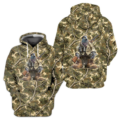 Funny Dove Hunting Camouflage All Over Print Shirt