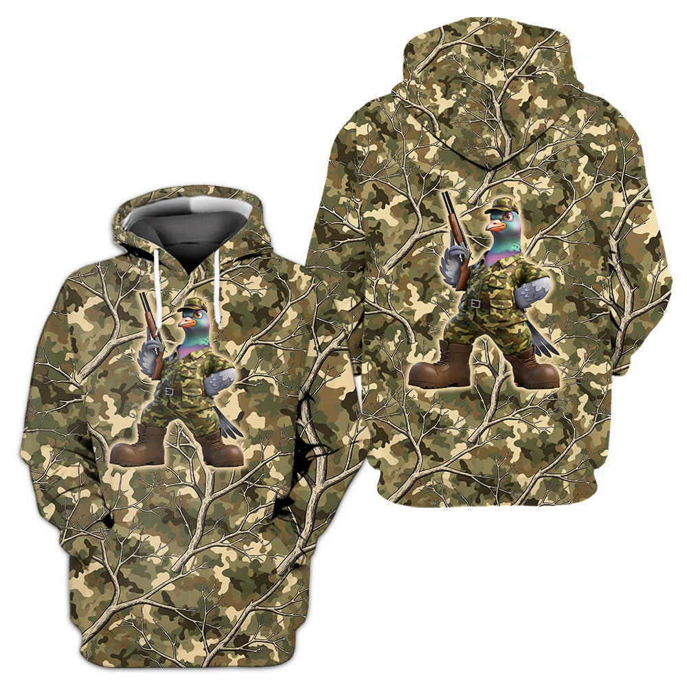 Dove Hunting Camouflage Funny All Over Print Shirt