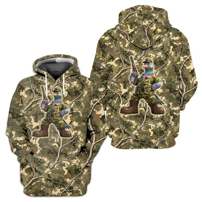 Dove Hunting Camouflage Funny All Over Print Shirt