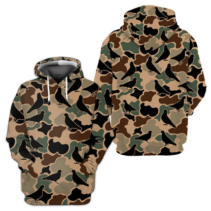 Dove Bird Camouflage Pattern All Over Print Shirt