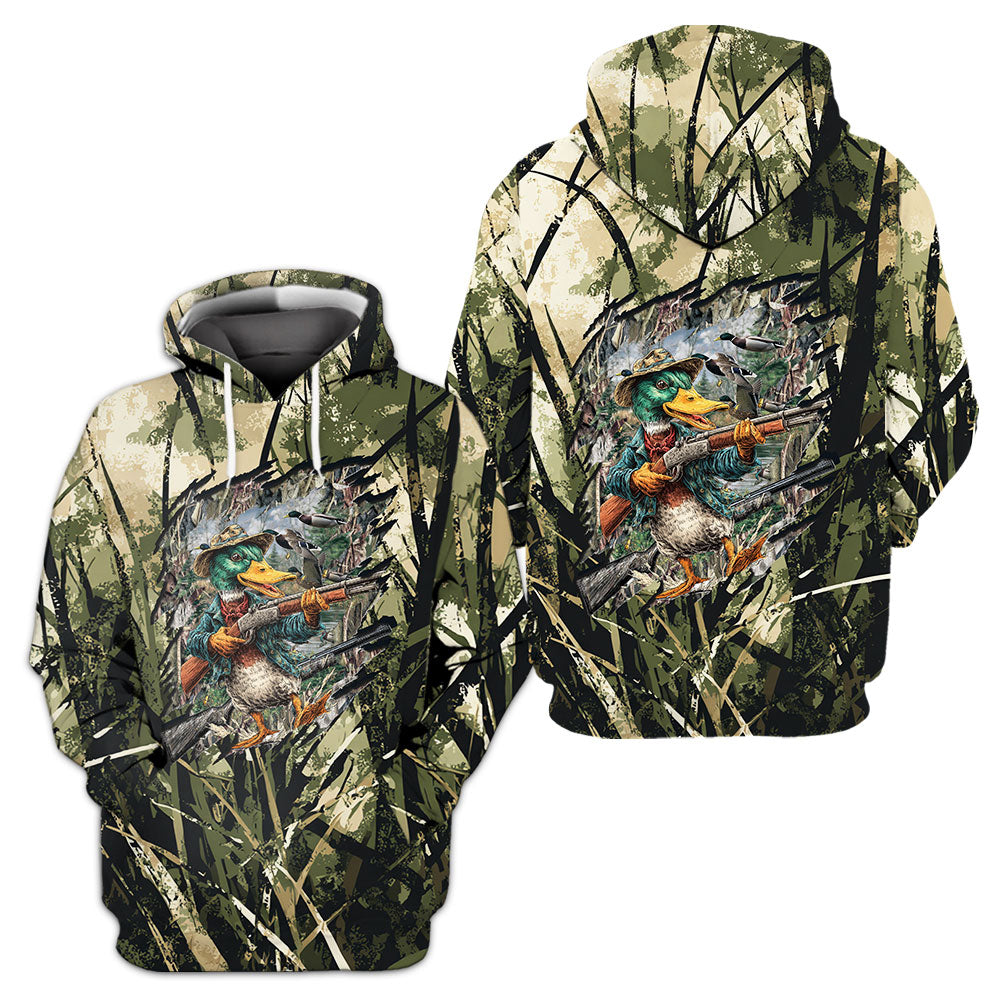 America Mallard Duck Hunting Camo All Over Print Shirt