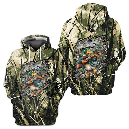 America Mallard Duck Hunting Camo All Over Print Shirt