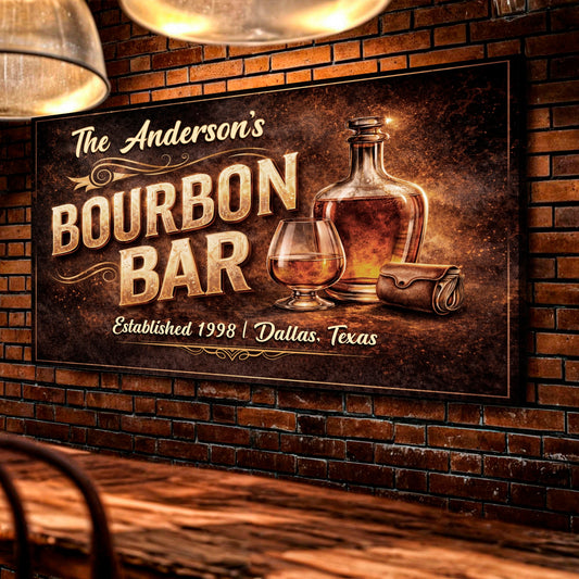 Personalized Bourbon Bar Wall Sign