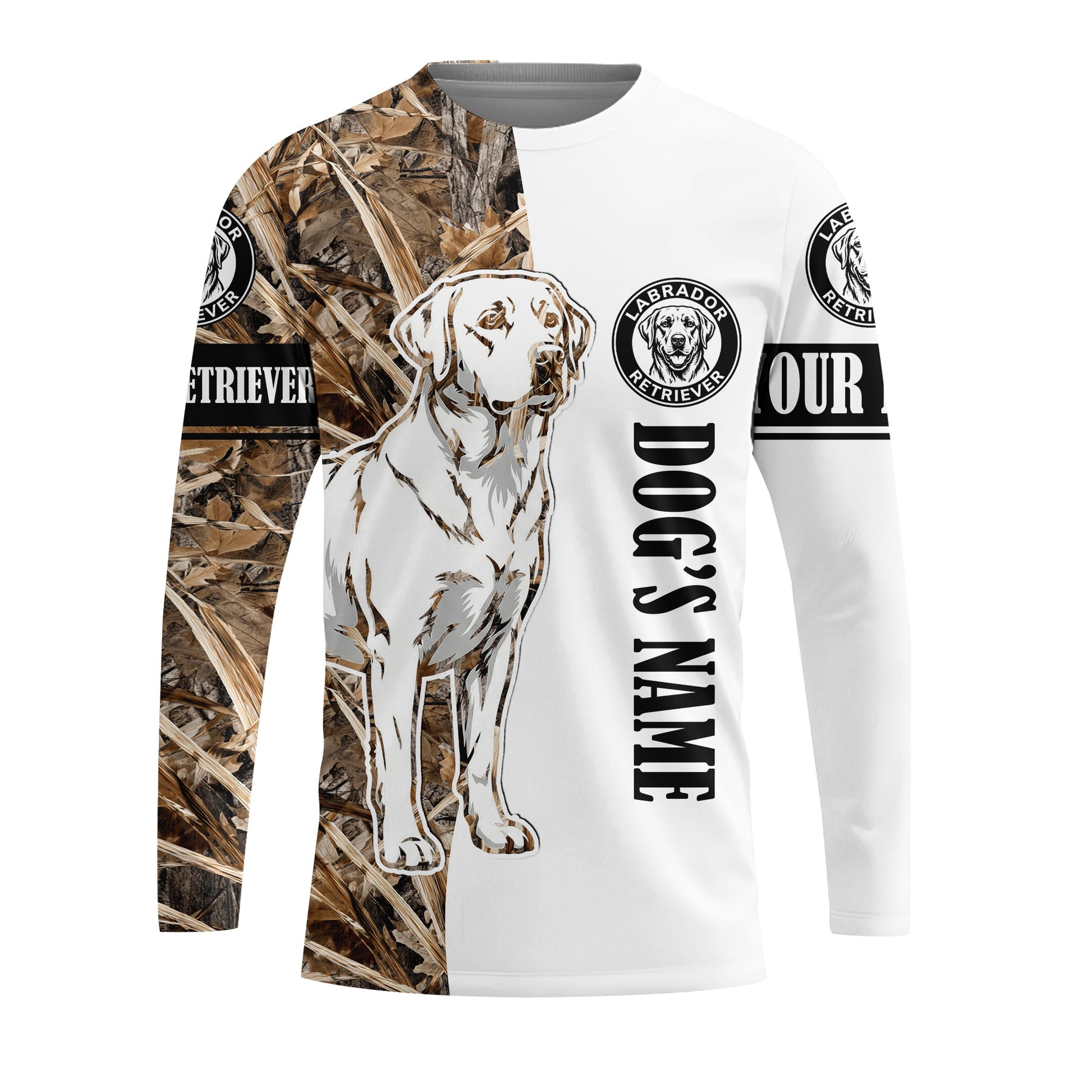 Custom Labrador Retriever Dog Camo Dry Grass All Over Print Shirt