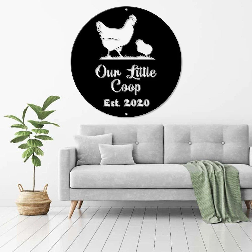 Custom Hen House Sign, Hen House Coop Sign, Our Little Coop Sign Metal Sign, Metal Chicken Coop Sign, Personalized Chicken Coop Sign, Chicks Laser Cut Metal Signs Custom Gift Ideas