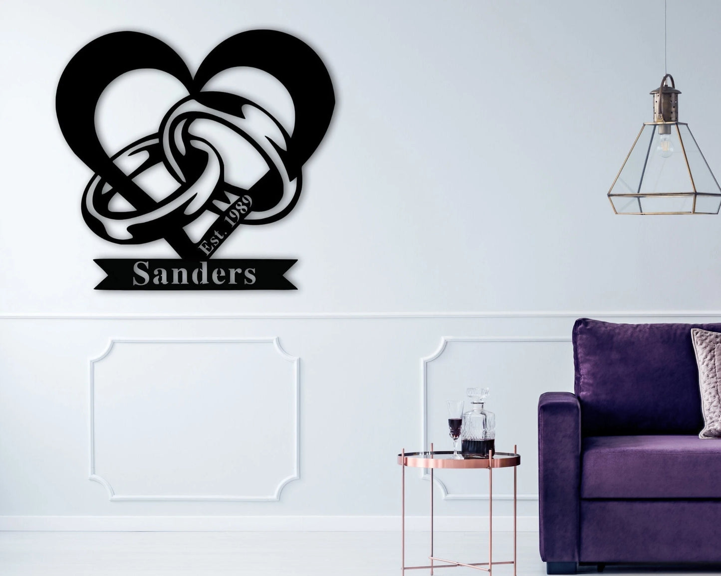 Personalized Family Name Monogram Sign, Metal Monogram Sign, Monogram Initial & Name Sign, Housewarming Gift, Wedding Gift, Door Hanger Sign, Metal Laser Cut Metal Signs Custom Gift Ideas