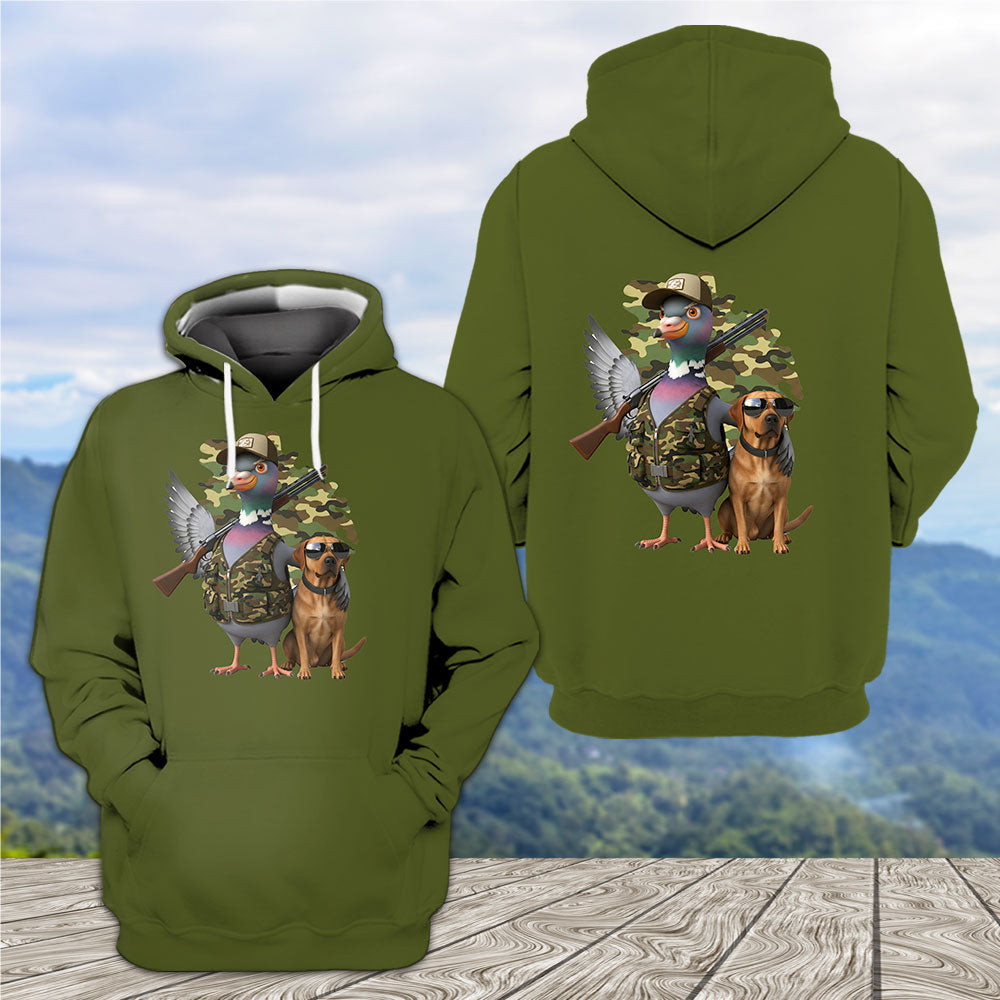 Funny Dove Hunter With Labrador All Over Print Shirt