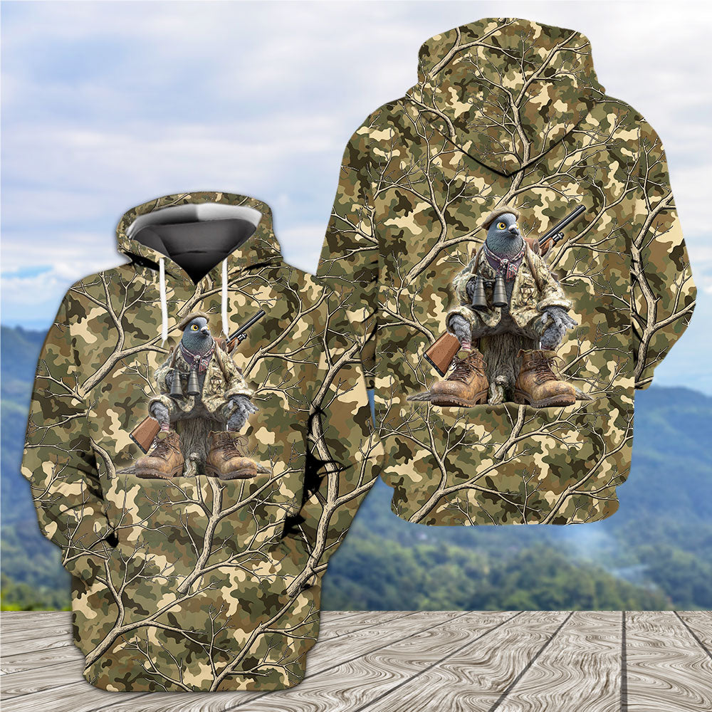 Funny Dove Hunting Camouflage All Over Print Shirt