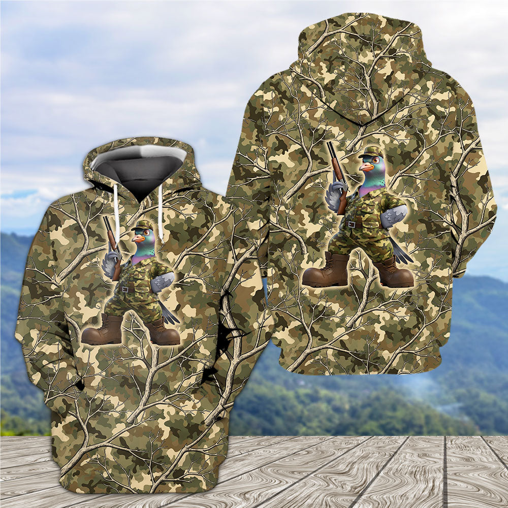 Dove Hunting Camouflage Funny All Over Print Shirt