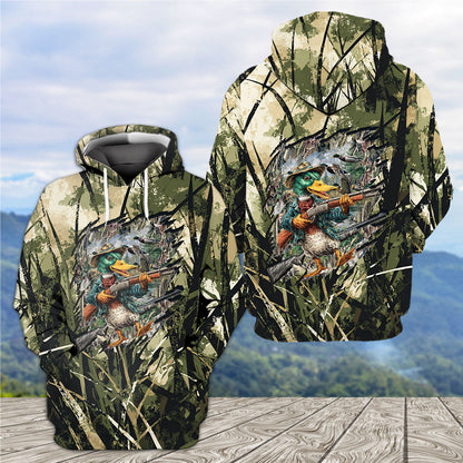 America Mallard Duck Hunting Camo All Over Print Shirt