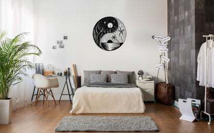 Yin Yang, Sun & Moon Metal Wall Decor, Metal Wall Art, Housewarming Gift, Home Decor, Office Decor, Interior Design, Metal Laser Cut Metal Signs Custom Gift Ideas