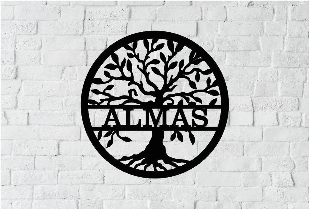 Personalized Family Name Metal Sign, Housewarming Gift, Door Hanger, Wedding Gift, Metal Monogram Sign, Laser Cut Metal Signs Custom Gift Ideas
