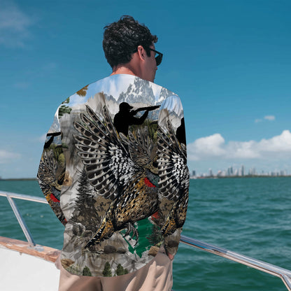 Quail And Hunter In The Wild All Over Print