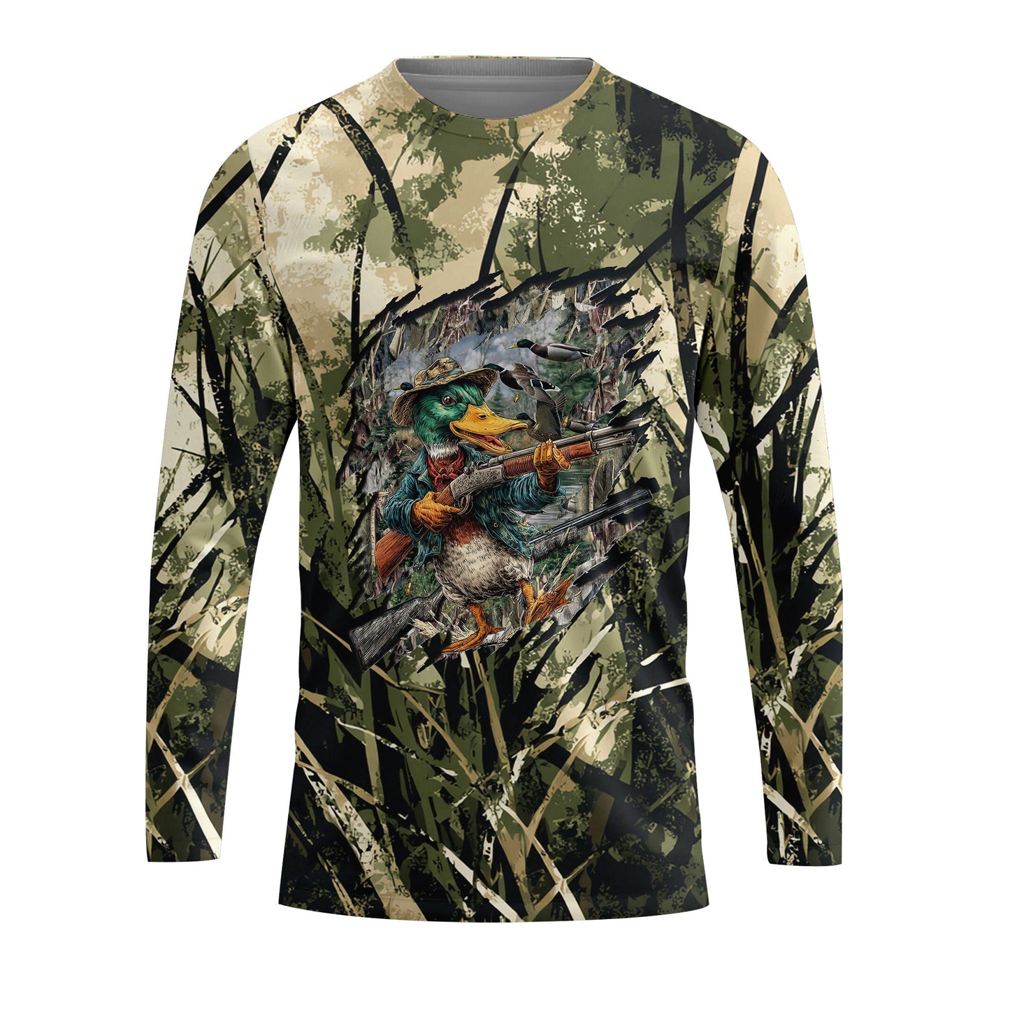 America Mallard Duck Hunting Camo All Over Print Shirt