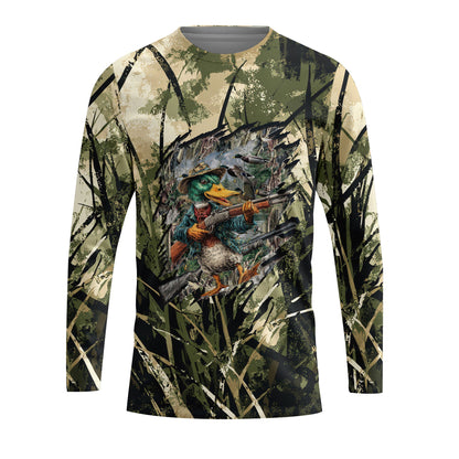America Mallard Duck Hunting Camo All Over Print Shirt